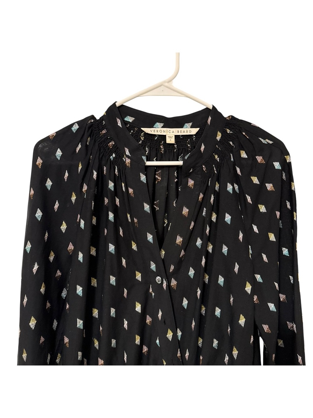 Veronica Beard Alia Ruched Mini Dress Size 0 Metallic Jacquard Ruffle Cocktail - Picture 7 of 16